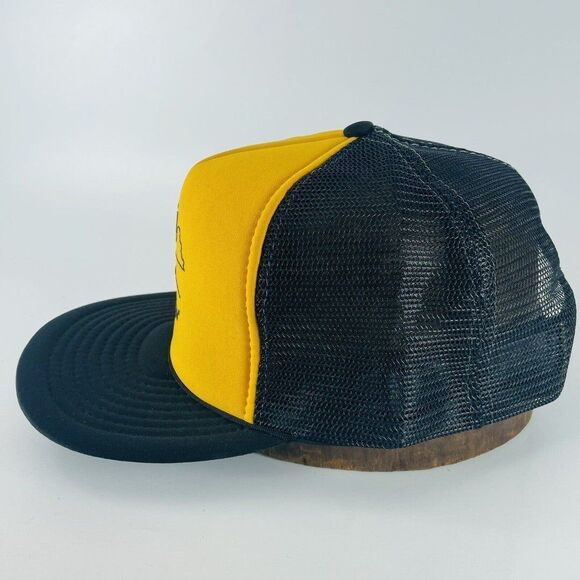 Sapp Bros Truck Stop Black Yellow Mesh Snapback Trucker Hat Cap VTG - Picture 3 of 10
